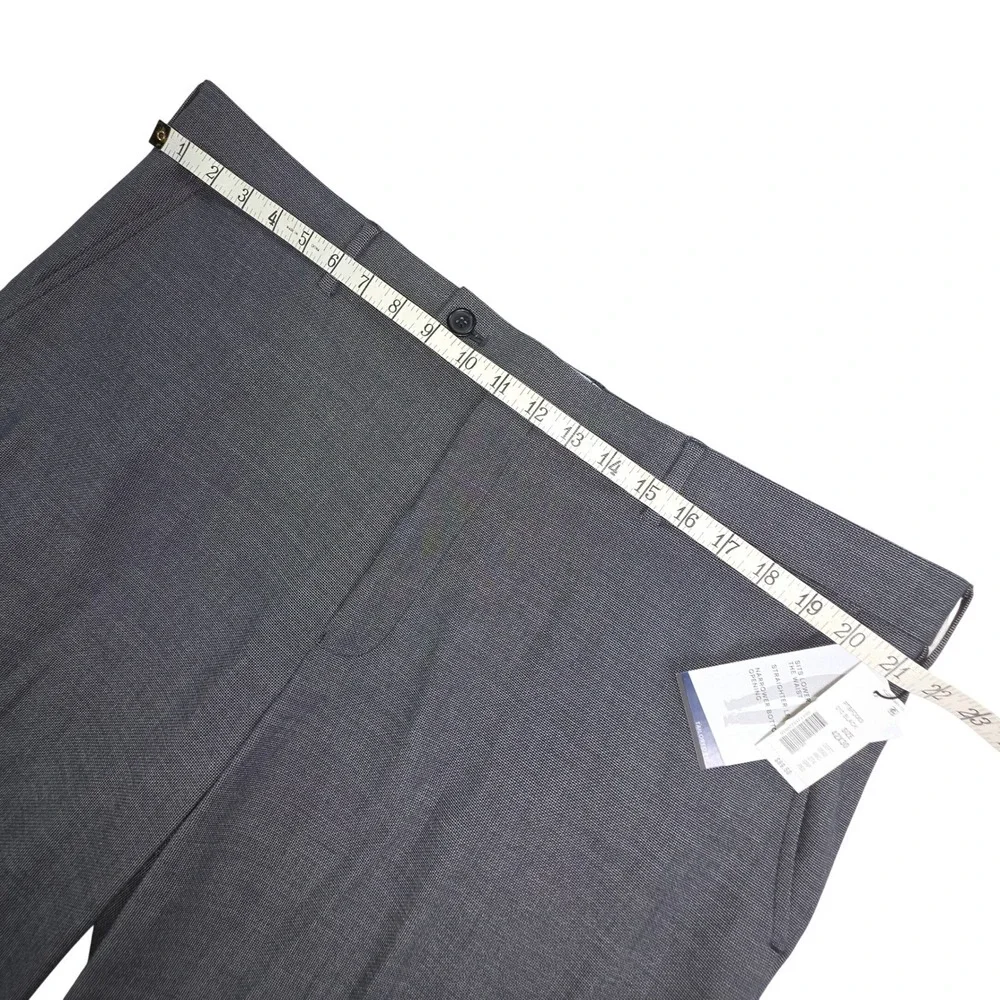 Perry Ellis Premium Wellington Mens Dress Pants 42x30 Charcoal Grey Tailored Fit